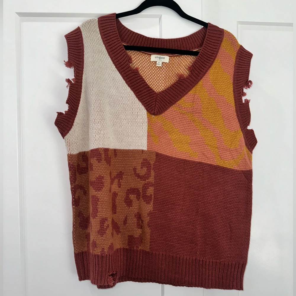 Umgee Colorblock Sweater Vest